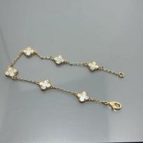 Keturialapis dobilas Mini Šešižiedis Apyrankė Moterims Aukštos Kokybės Vasarinė Apyrankė Elegantiška Apyrankė V gold gray