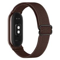 Pintas dirželis Xiaomi Mi Band 8 Elastingas nailoninis Solo Loop Reguliuojamas laikrodžio dirželis Pakeitimas Correa Apyrankė Miband 10/9/8 For XiaoMi Band 10 kava
