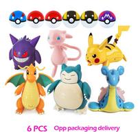 18 stilių Pokémon figūrėlės žaislai elfai Monstrai Kamuolio modelis Pikachu Gengar Pokebolas Dragonite Snorlax Pokebolas Veiksmo figūrėlės dovana yellow