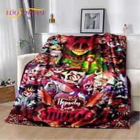 Animacinis H-Helluva Boss Blitzo H-Hazbin Hotel minkštas flanelinis pledas lovai, miegamajam, sofai, iškylai, metamas pledas laukui, laisvalaikiui 100x150cm