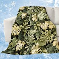 Atogrąžų žalias lapas pledas Monstera palmių medis vilnos pledas sofai, lovai šventės tema jaukus minkštas dekoratyvinis pledas šilta dovana 75x90cm