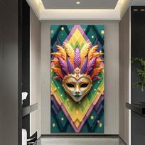 Venecijos karnavalo kaukės durų uždangalas fonas Mardi Gras kaukolių vakarėlio dekoracijos Spalvingas plunksnų fonas nuotraukų fotosesijai rekvizitas 120X60CM gray