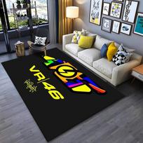 46 The Doctor Colorful Geometric Rectangle Carpet MotoGP Racing Fan Home Decor Mat Non Slip Floor Rug Living Room Area Rug 80X120CM gray