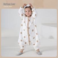 All-Season Baby Sleep Bag: Air Cotton, Thin, Warm, Footed Romper for Spring, Summer & Autumn white