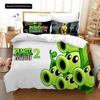 Plants Vs Bedding Sets Zombie Comfortable Duvet Quilt Cover Pillowcase Bedding Set Children Bedroom Decoration Home Textile 70x133cm 3pcs black