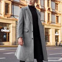 British Style Extra Long Slim Fit Wool Cashmere Trench Coat Men Winter Warm Windproof Overcoat Windbreaker Outerwear XXXL pilka