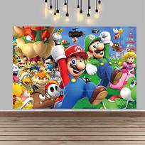 Super Mario Bros vakarėlio fonas, Vėliava su vaizdo žaidimų tema, Plakatas kūdikio sutiktuvėms, Fotografijos studijos fonas 150X100CM