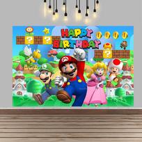 Super Mario Bros vakarėlio fonas, Vėliava su vaizdo žaidimų tema, Plakatas kūdikio sutiktuvėms, Fotografijos studijos fonas 150X100CM blue