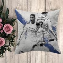 Vikama Cr7 Ronaldo Soft Decorative Pillow Cover Cushion Case Football Fans Gift For Living Room Bedroom Car Office Short plush 35*35(CM)-1Pcs