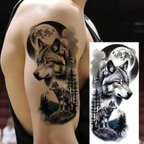 1 lapas Miško Vilkas Tigras Elnias Laikinos Tatuiruotės Vyrams Moterims Suaugusiems Rankos Kojos Tatuiruotės Ilgai Laikančios Vandeniui Atsparios Netikros Tatuiruotės Lipdukas China Mainland