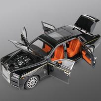 1:18 „Rolls Royce Phantom“ limuzino lydinio modelių automobilių Metalinis lietas transporto priemonė Berniukui Aukštos simuliacijos Miniatiūra Šventinė dovana Namų dovana juoda
