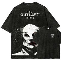 Siaubo Veiksmo Nuotykių Žaidimas The Outlast Trials Grafinis Spaudinys Marškinėliai Vyrams Moterims Streetwear Marškinėliai Negabaritiniai Retro Skalbtas Medvilninis Viršus S black
