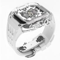 for Apple Watch strap Modified case Band for Apple iWatch. High transparency case. Richar 2 in 1 strap + Band Bundle5&49MM smėlis