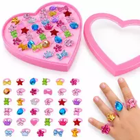 Set of rings for girls, 36 pieces. Jewelry in a box ZA6295