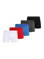 JACK & JONES Boxer trumpikės azuro spalva / margai pilka / raudona / balta