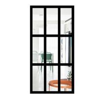 Minimalistinio lanko veidrodinės lipdukai, arkinių langų sienų dekoras, medinis rėmas, akrilo netikras veidrodis, nuimami skydeliai sienoms, lipnūs langų stiklai 1pc G juoda