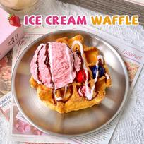 Ice Cream Waffle Food-grade Silicone Taba Squishy,Office Stress Relief Creamy Soft Handmade Squeeze Toy,Christmas Halloween Gift brown