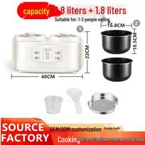 Smart Multi-Functional Dual-Use Electric Rice Cooker with Large Capacity, Separated Timer, and Steaming Feature - New Model. black
