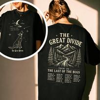 Noah Kahan The Great Divide Tour 2026 Printed T-shirt 100_Cotton Men's Women's Popular Oversized Comfortable and casual XS black