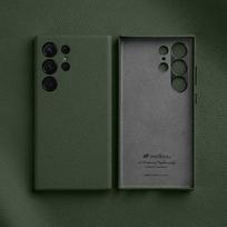 Melkco natūralios odos dėklas Samsung Galaxy S24 S25 S26 Ultra Plus S26+ telefonams Premium prabangūs dėklai Madingas karvės odos verslo dangtelis for S26 Ultra žalia