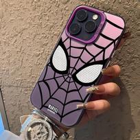 Voratinklio dizaino iPhone dėklas, Atsparus smūgiams kietas korpusas, Plonas prigludimas, Atsparus įbrėžimams, Tikslios išpjovos, Madinga apsauga jūsų iPhone iPhone16 violetinė