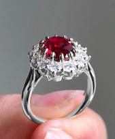Ruby and Diamond-Set Women's Wedding Ring, Fashionable New Style Size 8