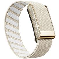 Naujas modelis tinka Whoop 5.0 Elastingas kasdienis nailoninis dirželis su pilnais deimantais ir ryškiu auksiniu metaliniu rėmeliu. suitable for whoop 5.0 beige