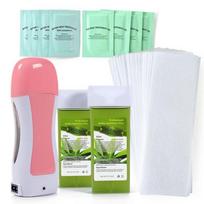 The Honey Aloe Roller Waxing Kit for Sensitive Skin is designed for use with wax cartridge warmers for limbs and larger areas of body hair white