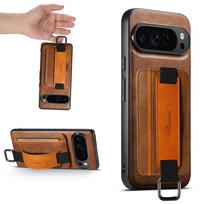 Leather Case For Google Pixel 10 10Pro 9 9ro 8 8A 8Pro XL Pro 7 7A 7Pro Card Slots Cards Holder Hand Hold Wristband Phone Cover Google Pixel 9 Pro XL ruda