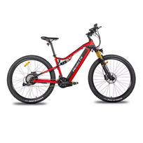 Hedatx Tx19 Full Suspension E‑Mountain Bike,1000W Motor,48V 19.2Ah Battery,29 ×2.4 Tire,27‑Speed Hydraulic Disc Brake Adult Off‑Road Ebike TX19-1000W48V19.2Ah-Red-TT