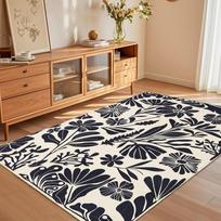 Boho Home Decor Area Rug Ethnic Floral Medallion Print Non Slip Floor Carpet for Living Room Bedroom 40x60cm-Felt brown