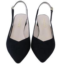 Moteriškas 55 mm aksominis pirštas kulkšnies dirželis Slingback sandalai pompos aukštakulniai Pump vakarėlis vestuvinė suknelė Batai batai 42 juoda