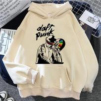 Moteriški „Daft Punk“ gobtuvai y2k estetiški harajuku 2023 estetiniai moteriški marškinėliai su gobtuvu, Unisex žieminiai marškiniai M black