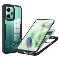 Atsparus smūgiams visiškai apsauginis dėklas, skirtas Xiaomi 13T Redmi 13C 12C 10C Note 12S 4G 12 Pro Plus 11 11S 10 10S 10A 9 9C NFC A1 Poco F5 X5 Pro 5G dvigubas dangtelis Redmi 10A juoda