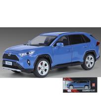 1/24 mastelio Toyota RAV 4 Automobilių modelio lydinio liejinys, atitraukiamas atgal su automobilio rakto valdikliu garso šviesos modelio svarstyklės Automobiliai Vaikams berniukams Žaislų dovanos 1/24-Size:20*9.5*7.3cm mėlyna