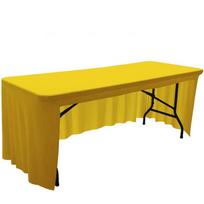 Tampri Spandex Staltiesė 4FT 5FT 6FT 8FT Stalo Sijono Dangalas Vestuvėms, Šventei, Banketui Vienspalvė Stačiakampė Kokteilių Staltiesė 120x58x58cm 4FT geltona
