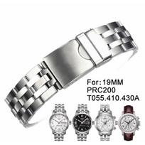 19 mm PRC200 serija T055417A T055430A T055410A serija Laikrodžio apyrankė Laikrodžio dalys Vyriška juostelė Tvirta nerūdijančio plieno apyrankės dirželis skirtas T055 T055430A/410A-19MM-3PIN sidabras