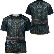 Vasaros Naujas Vyriškas Vikingų 3D Marškinėlių Spausdinimo Drabužiai Crazy Punk Marškinėliai Harajuku Vyriškas Viršus L black