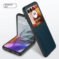 Prabangus aukščiausios kokybės odinis dėklas, skirtas Motorola Razr 50 Ultra Moto Razr50 50Ultra Razr40, atsparus smūgiams, kieto plastiko telefono dėklas Moto Razr 40 Ultra
