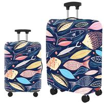 Elastinis bagažo dangalas–Apsauginis dėklas nuo dulkių kelionėms, lagaminams, su spaudiniu, patvarus, tampri S(18-21inch suitcase) gray