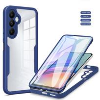 360 viso korpuso ekrano apsauga skaidrus dėklas Samsung Galaxy A05 A05S A15 A25 A35 A55 A06 A16 smūgiams atsparus telefono dangtelis for Samsung A24 mėlyna