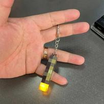 Minecraft Žaidimų Tema Aplink Deglą LED Šviesa USB Įkraunamas Mini Žibintuvėlis Raktų Pakabukas Kuprinės Pakabukas Vaikų Dovanos 1PC beige