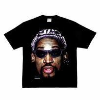 Madingi vyriški moteriški marškinėliai Rodman Amerikietiško stiliaus Didelė galva Apvalus kaklas Trumpomis rankovėmis Medvilniniai marškinėliai Laisvi Street Wear Viršutiniai drabužiai M brown