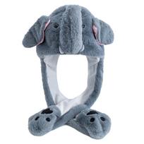 Naujo stiliaus unisex juokinga kepurė su ausimis, įvairių gyvūnų stiliaus, poroms, miela, su judančiomis ausimis, kepurė vyrams, moterims, triušio ausys, žiemos, mielos kepurės 55cm-60cm gray