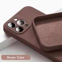 Prabangus silikoninis neslystantis telefono dėklas, skirtas iPhone 16 15 14 13 11 12 Pro Max 16 Plus, smūgiams atsparus, pilnas objektyvo apsauginis dangtelis For iPhone 13Pro Max ruda