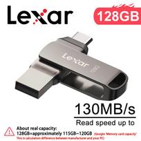 Lexar 128GB OTG C tipo USB atmintinė 2-IN-1 USB 3.2 C tipo dvigubo prievado U diskai A tipo 32GB 64GB 256GB u diskas Iki 130MB/s Pendrive telefonui ir kompiuteriui ·128GB