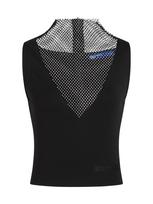 KARL LAGERFELD JEANS Palaidinė be rankovių 'Chainmail' juoda / skaidri spalva