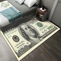 JAV dolerio banknotų spaudinio kilimas - Kūrybingas pinigų dizaino grindų kilimėlis svetainės įėjimui, prieškambario dekoravimui su valiutos raštu 40x60cm gray