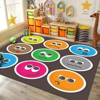 Edukaciniai vaikiški kilimai raidžių dizainas emocijų veidukų raštas spalvingi mokymosi kilimėliai vaikų kambario dekoravimui 40x60cm orange