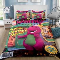 3D Spausdintas Barney Animacinių Filmukų Draugai Patalynės Komplektas Miegamojo Minkštos Modernios Antklodės Patogus Užvalkalas Ant Antklodės Ir Pagalvės Užvalkalas 70x133cm 3pcs
